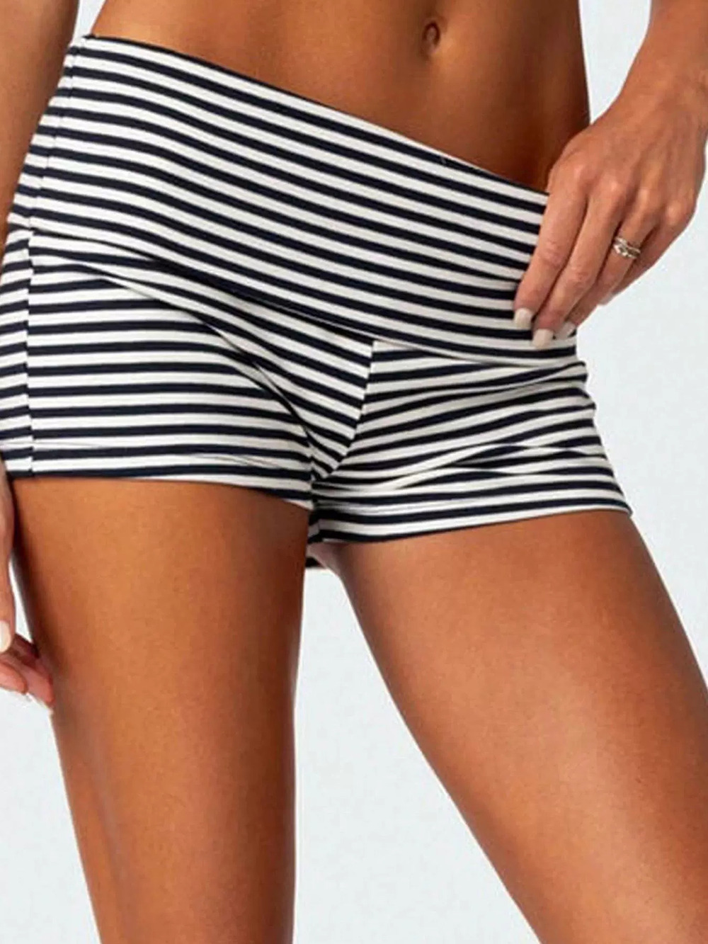 ZARA Trendy Striped Color Block Sexy Low Rise Shorts